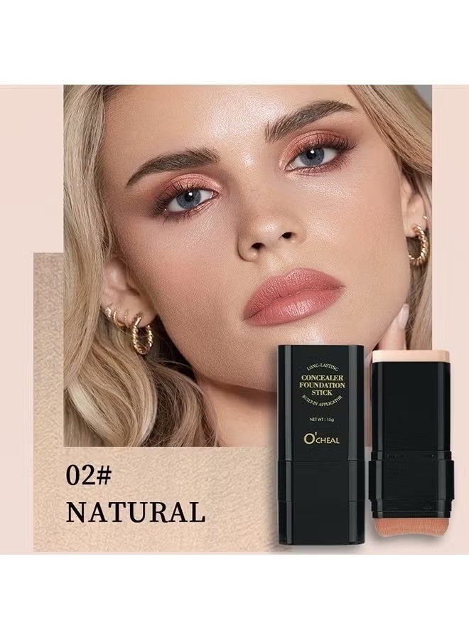 OCHEAL Concealer Foundation Stick ,Long-wear Lightweight Brighten Stick, Blemish Contouring ,Face Concealer Beauty Makeup ,02#NATURE - Image 5